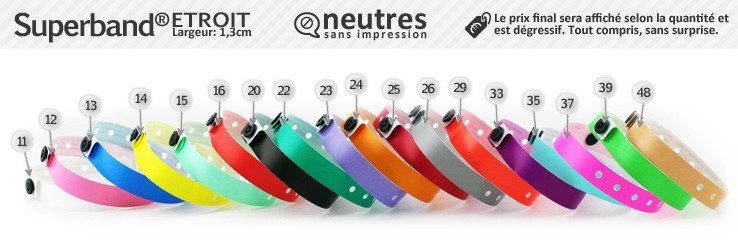 Bracelets Superband® Etroit (1,3cm) neutres (sans marquage)